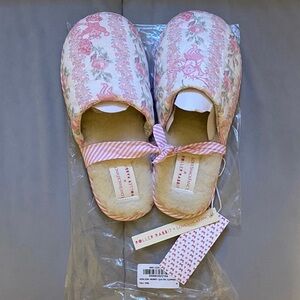 Love shack fancy x Roller Rabbit Pink Patterned Slippers limited edition